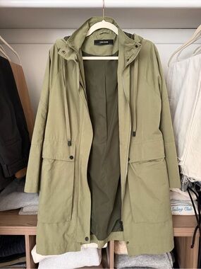 Zara Basic Olive Green Hooded Jacket